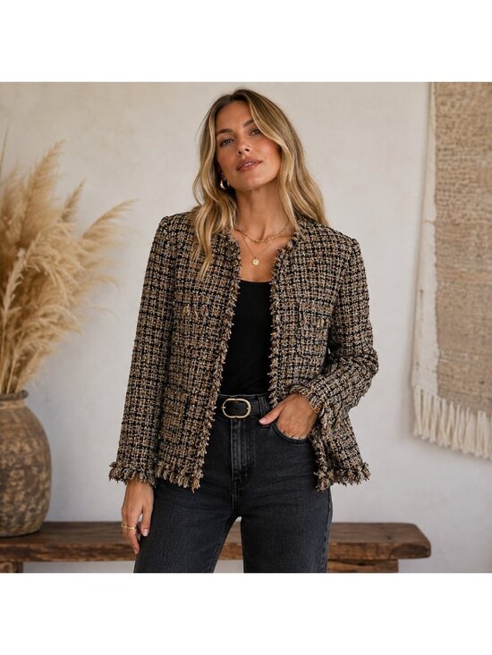 Kobi Halperin Jackets & Blazers - Kobi Halperin Brown Black Tweed Blazer XL